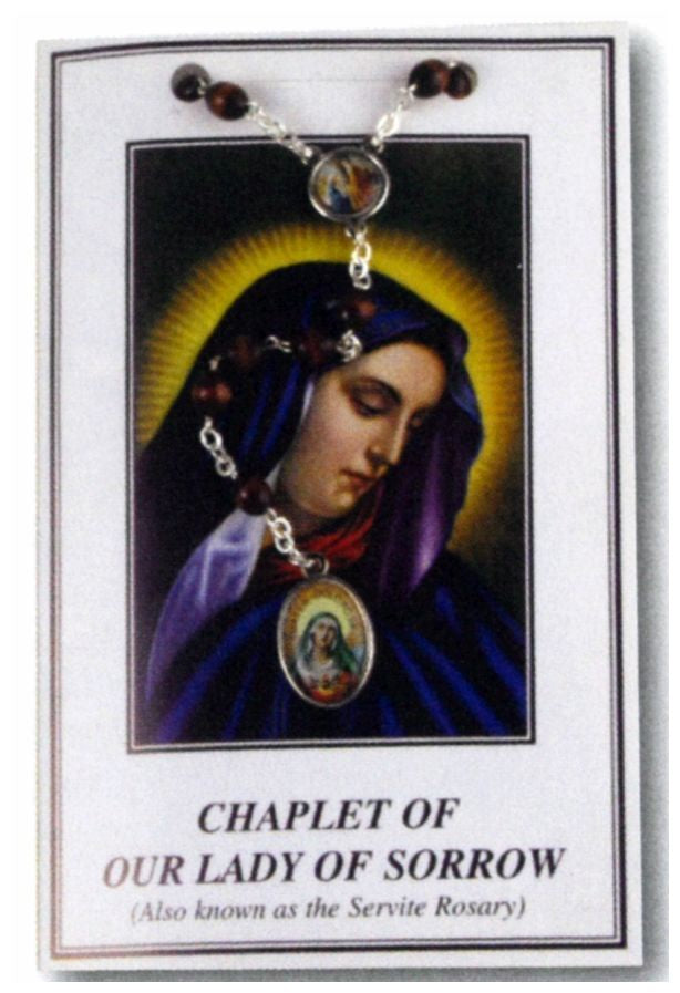 Chaplet: Our Lady of Sorrows with black wood beads