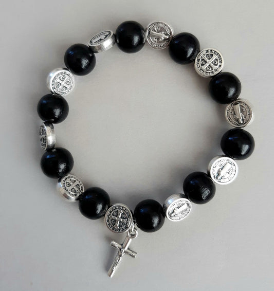 Bracelet: St Benedict Black Decade