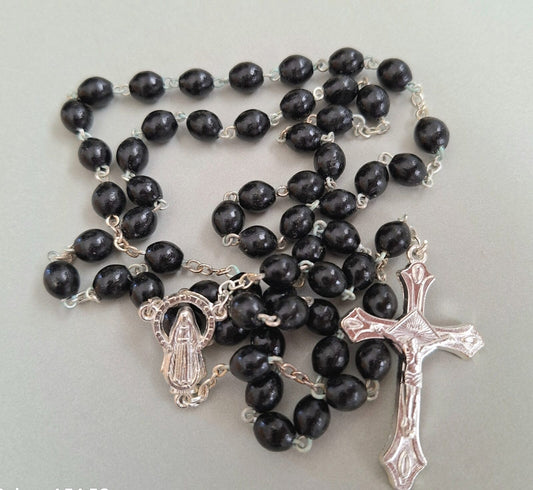 Rosary: Old-fashioned Rosary black wood