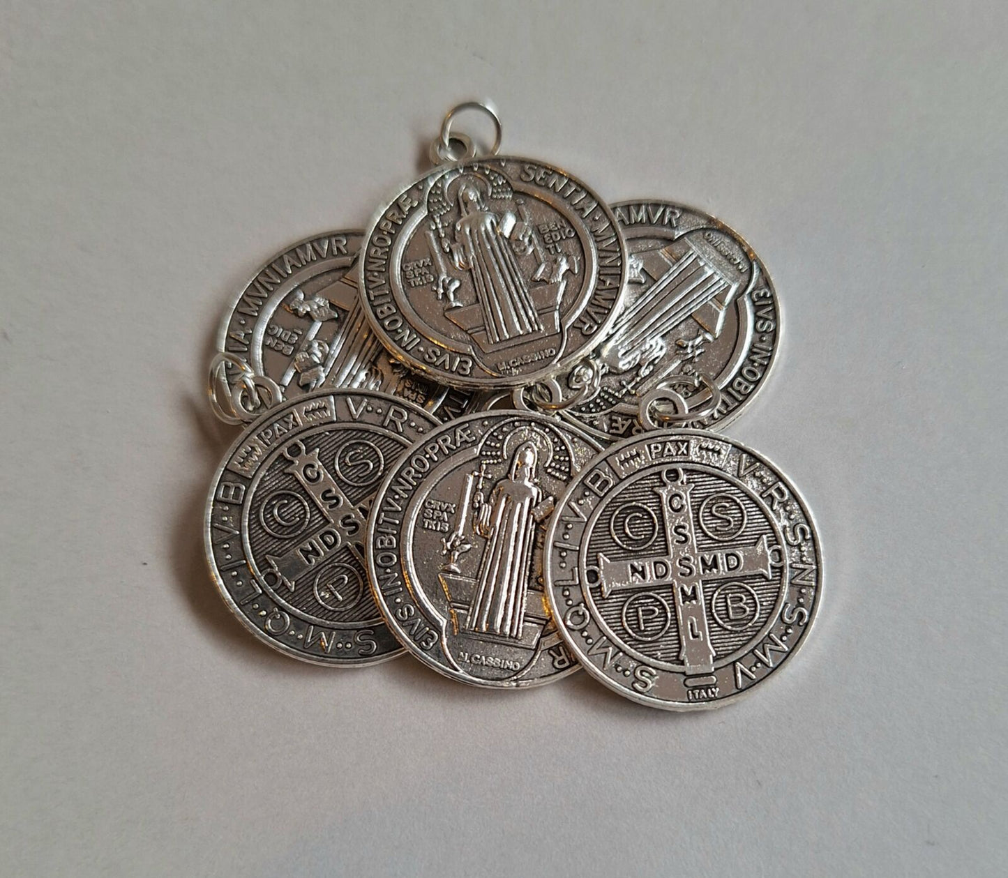 Medal: St Benedict Silver 23mm Round