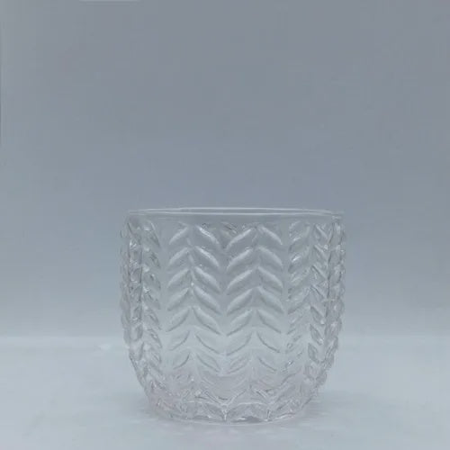 Candle holder: 55x65mm textured glass tealight