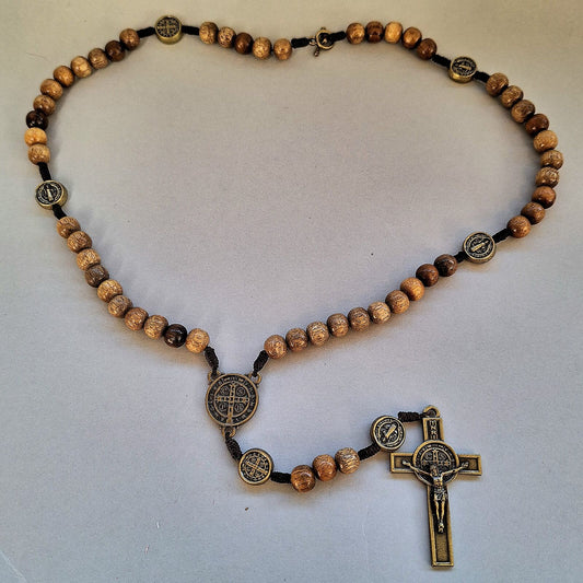 Rosary: St Benedict Wood - fob link