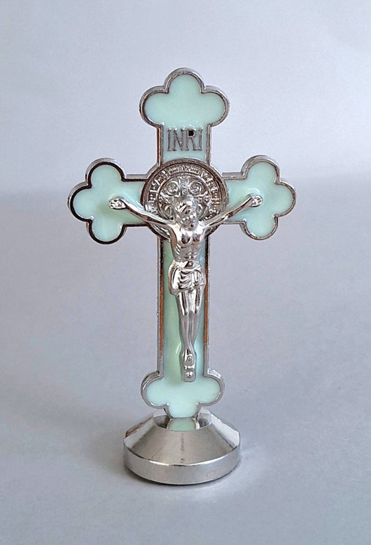 Crucifix: Luminous St Benedict 3.5cm