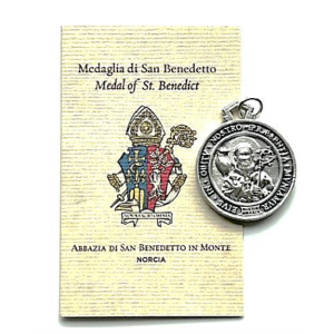 Medal: St Benedict in cellophane bag with card