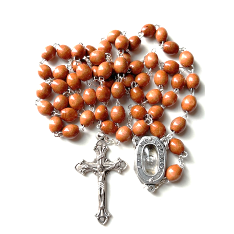 Rosary: Lourdes Water Wooden Bead 7mm