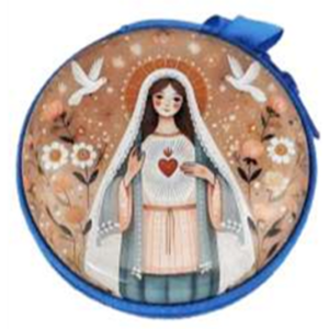 Rosary Case: Metal round with zip