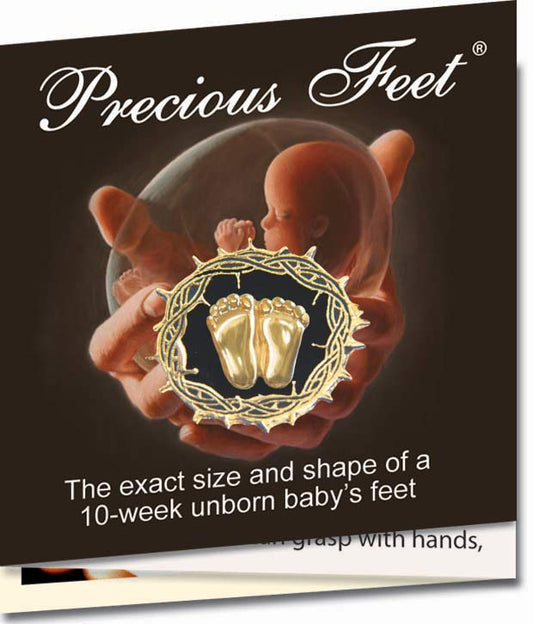 Precious Feet badge - gold with thorns