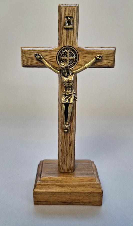 Crucifix - Standing Brazilian Walnut boxed 13.5cm