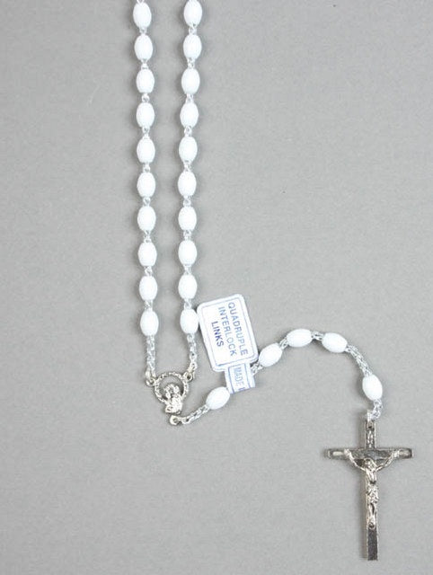 Rosary: White Plastic