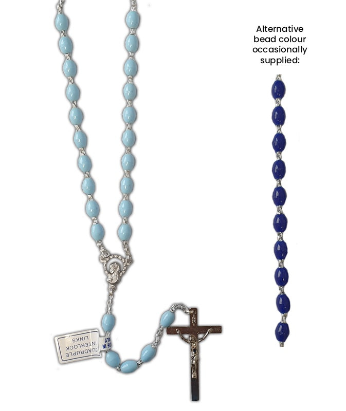 Rosary: Plastic, Light Blue RO516B