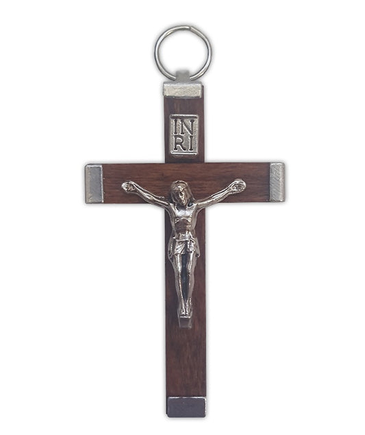 Crucifix: Brown 45mm