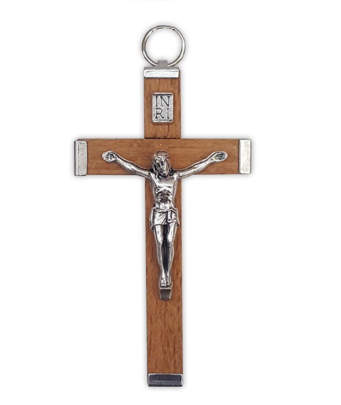 Crucifix: Brown 60mm