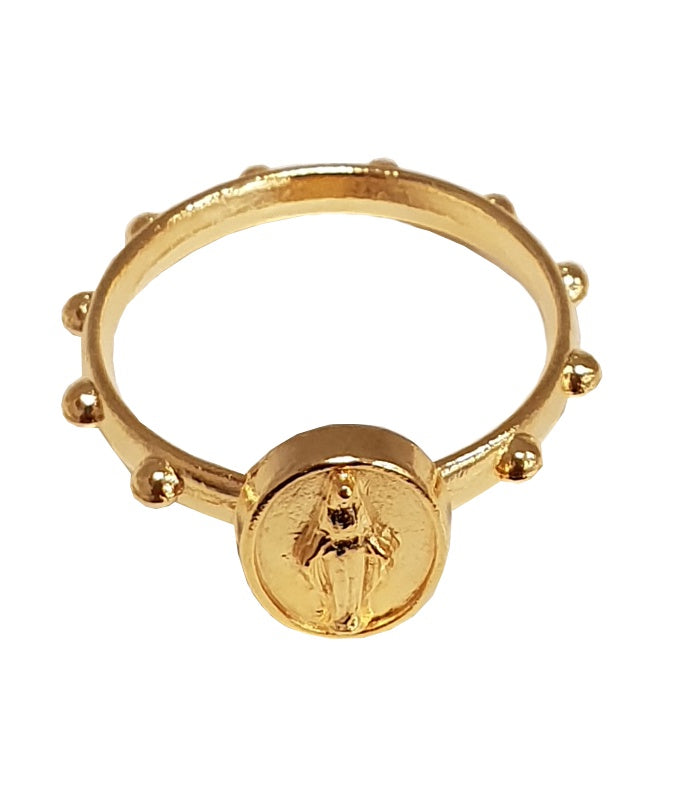 Rosary Ring: Gold 19 mm Miraculous