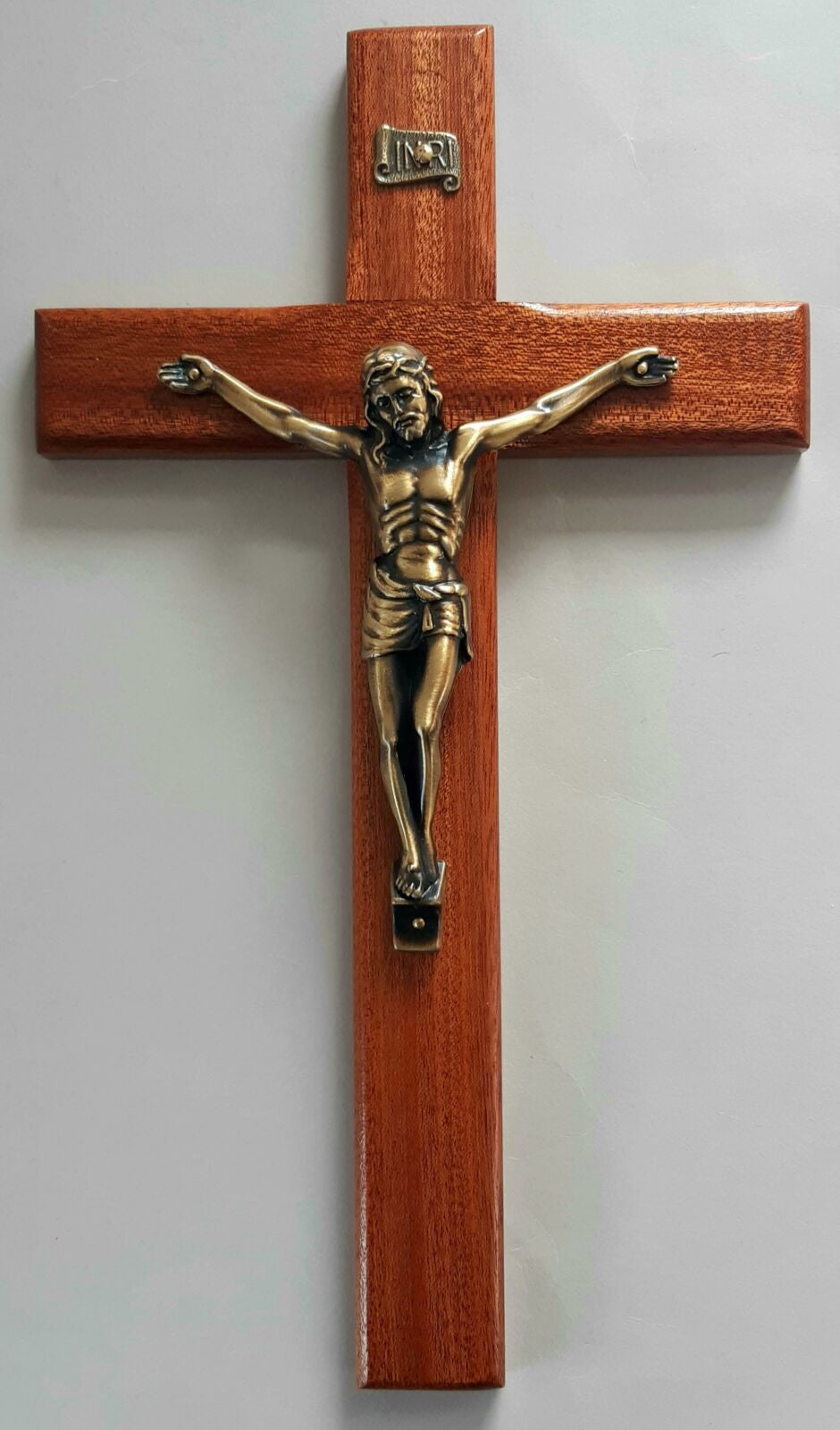 Crucifix: hanging, wood 28cm