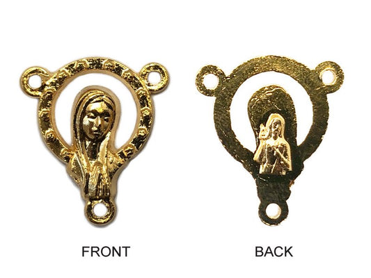 Rosary Centrepiece Gold Immaculate Heart of Mary