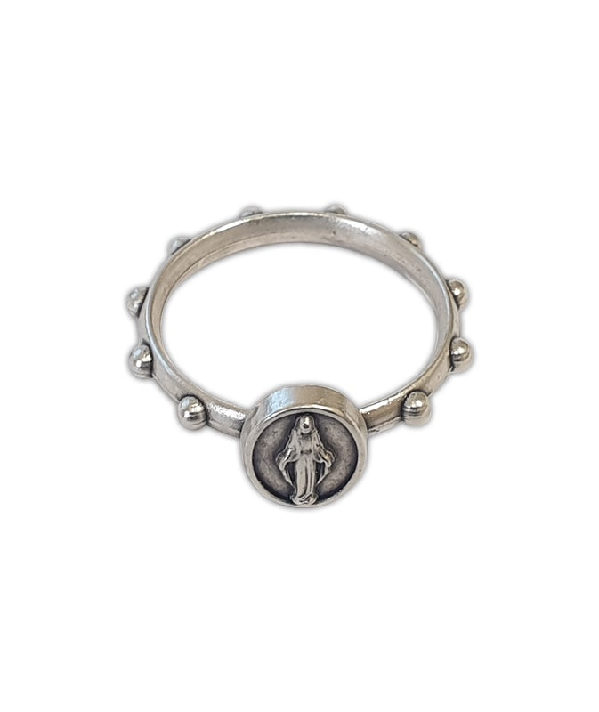 Rosary Ring: Silver 21mm Miraculous