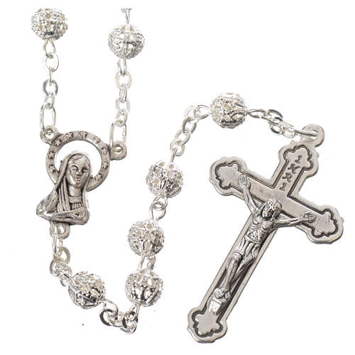 Rosary: Filigree Silver Bead 6mm