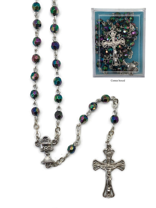 Rosary: First Holy Communion Irridised Bead