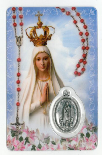 Laminated Card & Medal: The Mystery of the Rosary