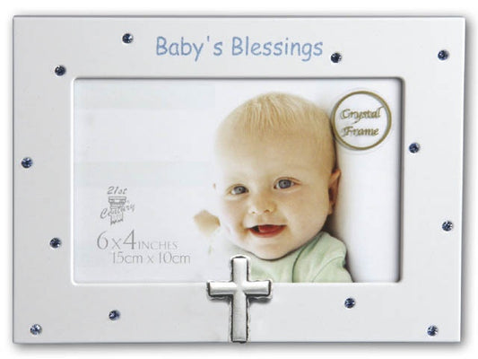 Photo Frame: Baby's Blessings with cross