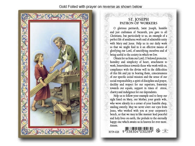 Holy card: Patron Saint of Workers