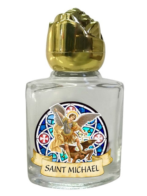 Holy Water Bottle: Glass, St Michael