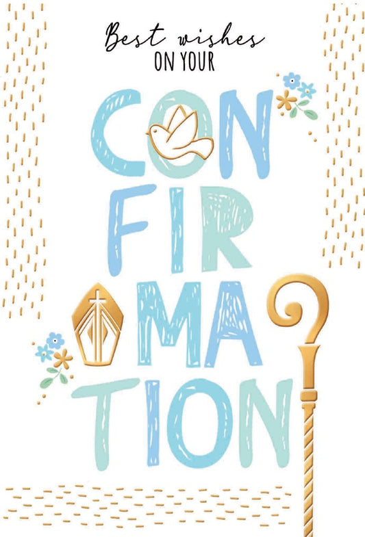 Card: Confirmation Best Wishes Blue