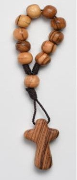 Rosary Ring: Olive Wood with Cross