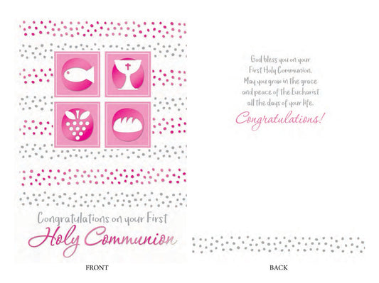 Card: First Holy Communion Girl Embossed