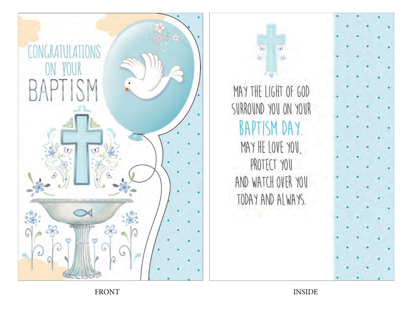 Card: Baptism Blue Foiling