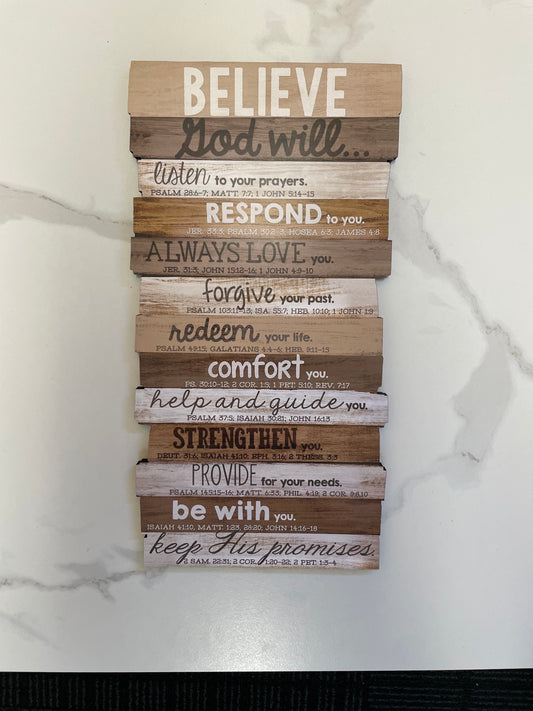 Plaque: Believe wall/desk