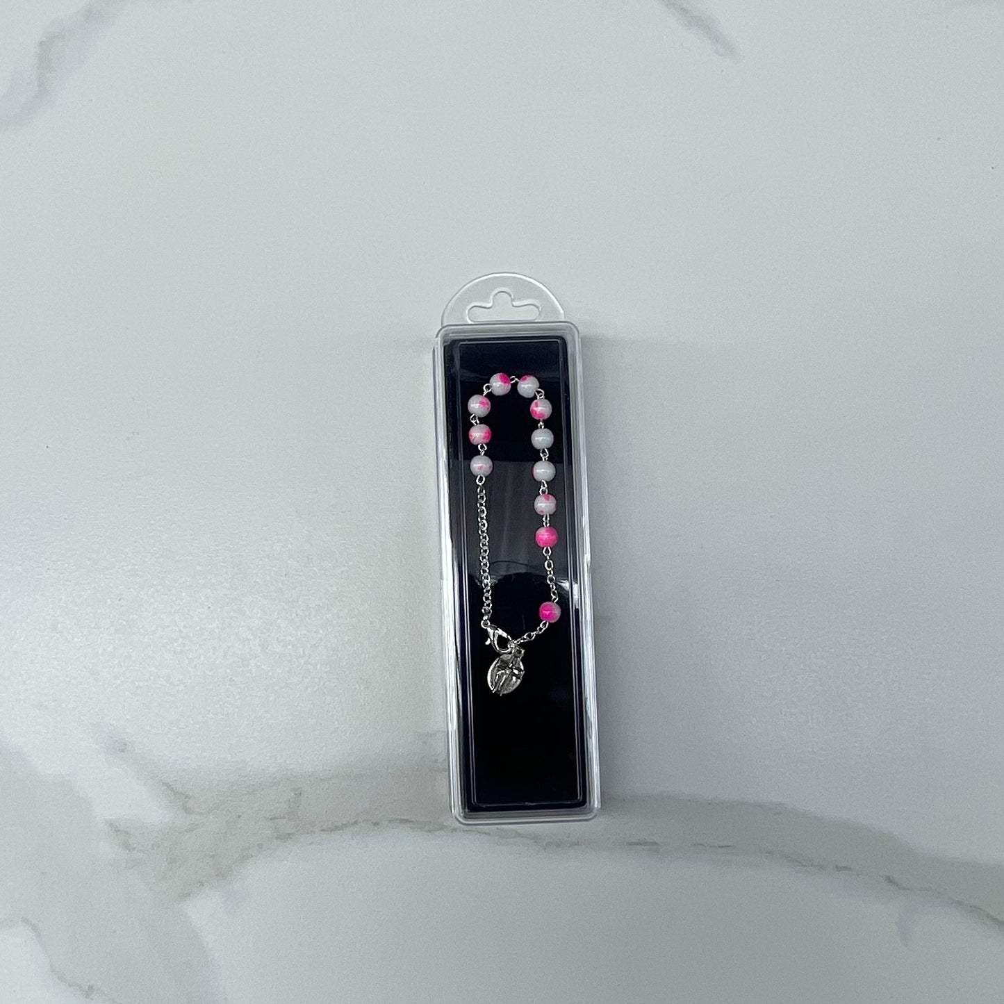 Bracelet: Rosary Pink B134P