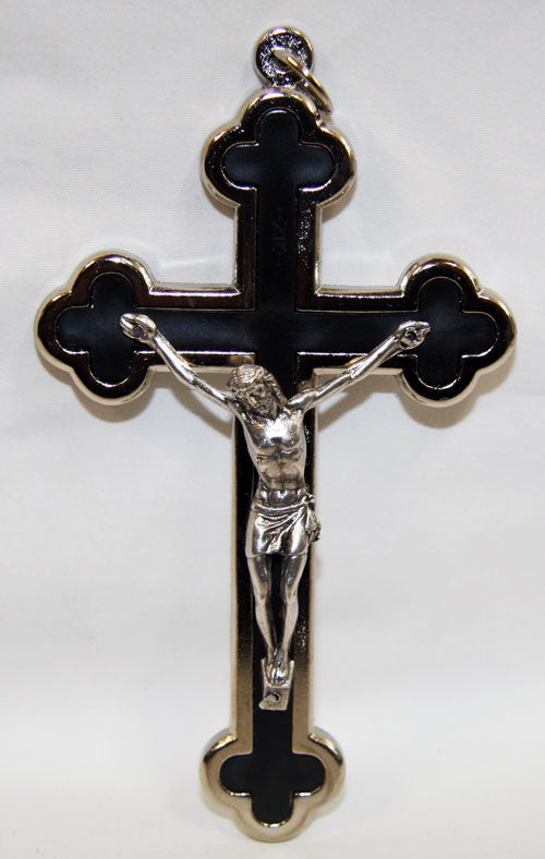 Crucifix Metal Black Inlay 12cm
