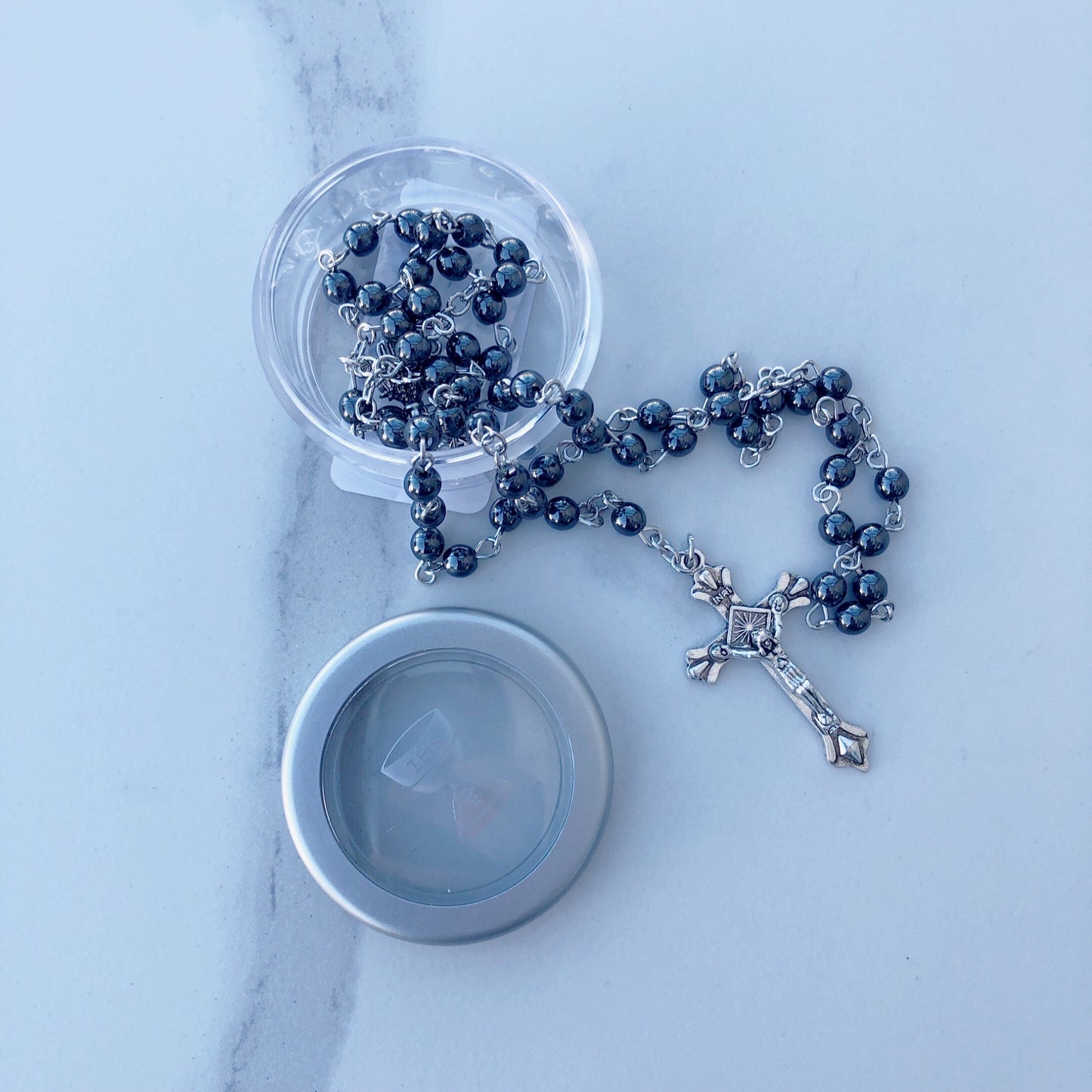 First Communion Rosaries - Black Hematite