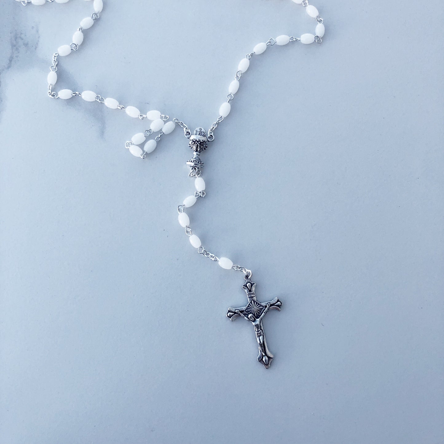 First Communion Rosaries - White