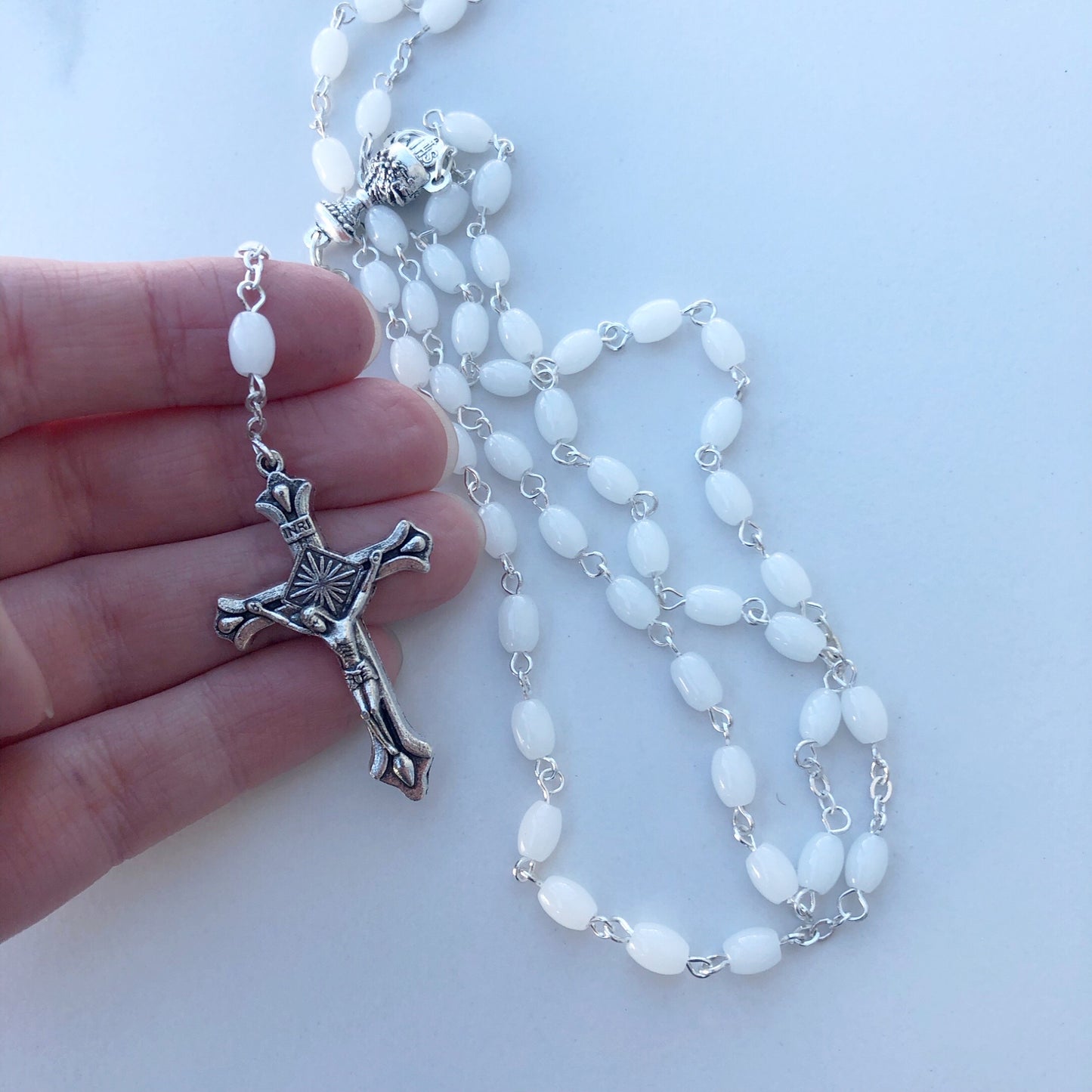 First Communion Rosaries - White