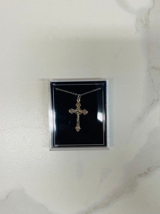 Necklace: Crucifix Silver 30mm