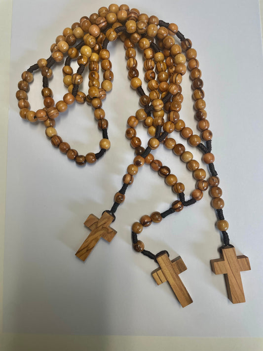 Rosary: Olive Wood Cross (rope cord)