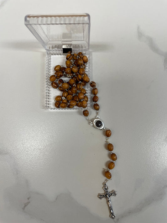 Rosary: Olive Wood Holy Earth
