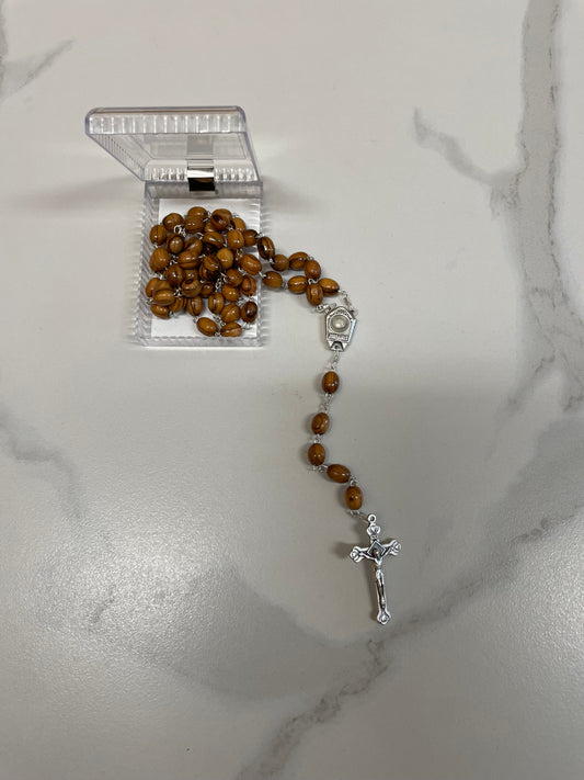 Rosary: Olive Wood - Holy Water