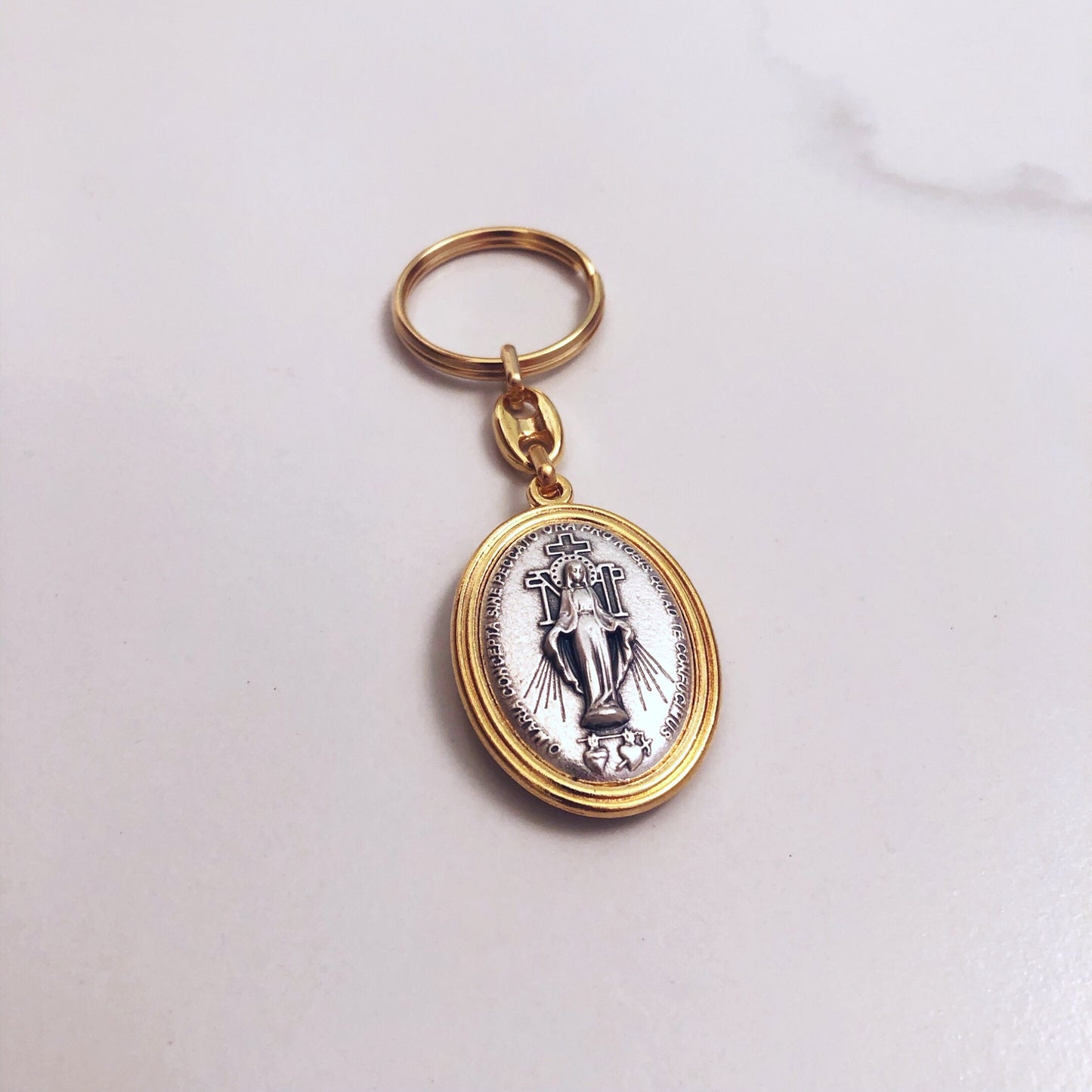 Key Ring: St Christopher & Miraculous