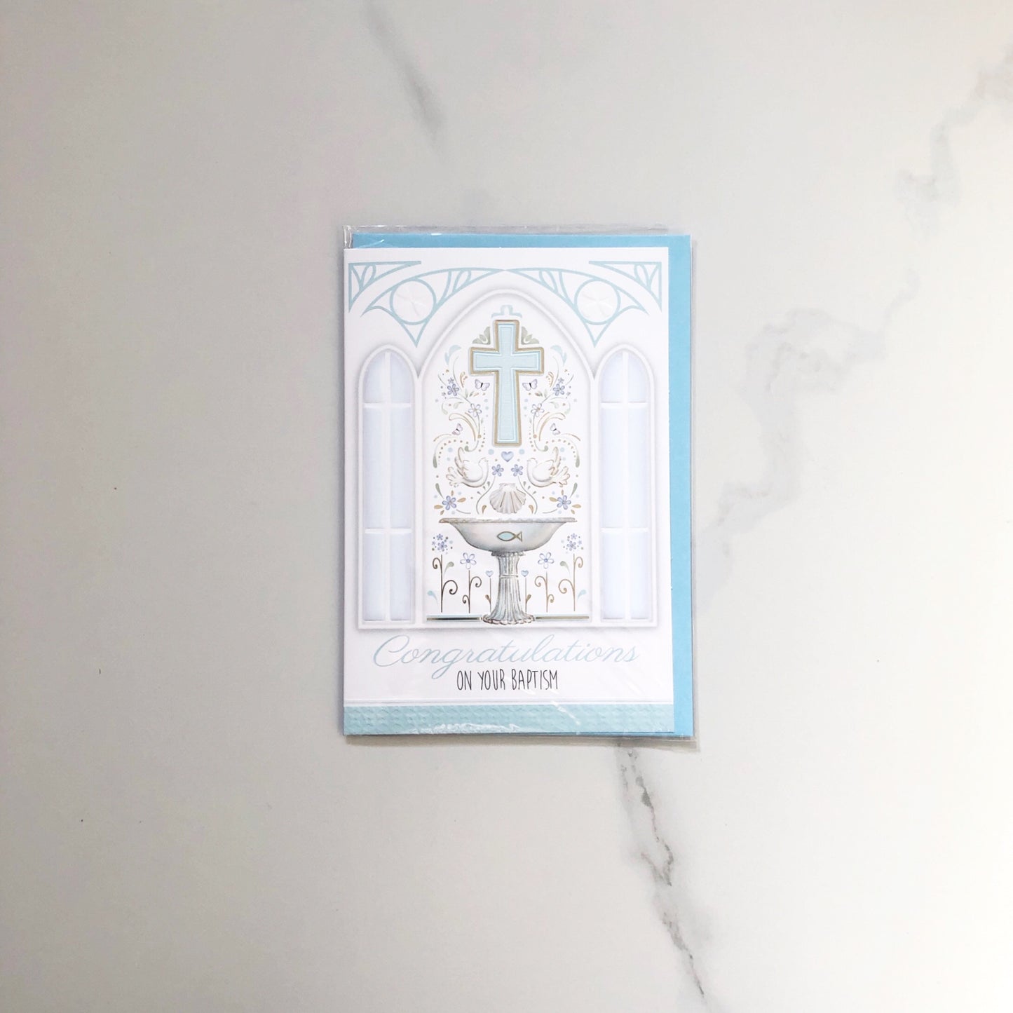 Card: Congratulations on your Baptism Blue