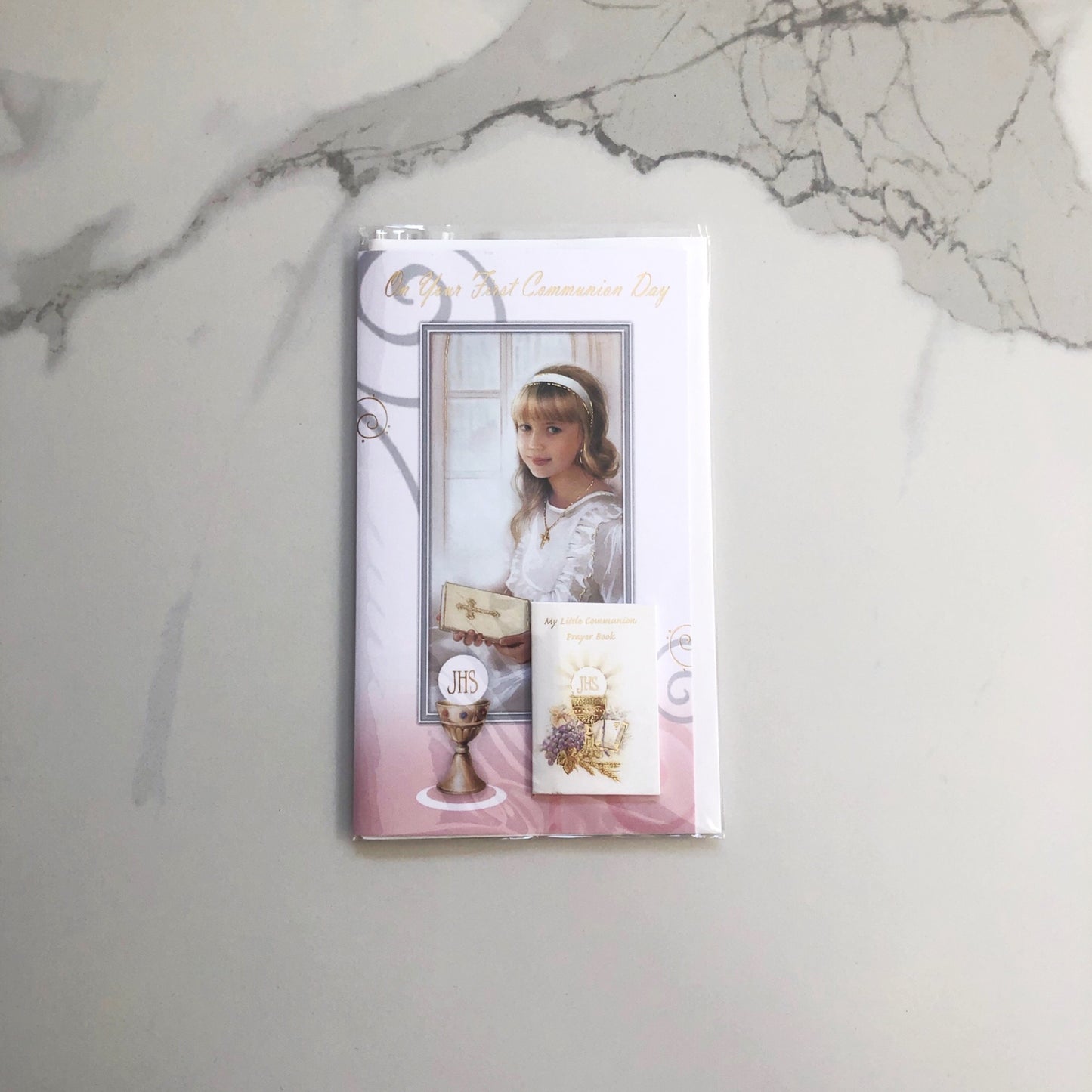 Card: First Holy Communion Girl with Prayer Book