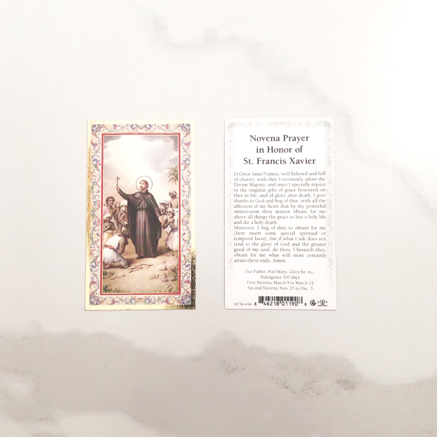 Holy Card: Novena Prayer in Honor of St Francis