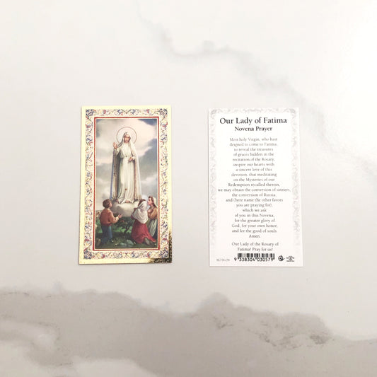 Holy Card: Our Lady of Fatima Novena Prayer