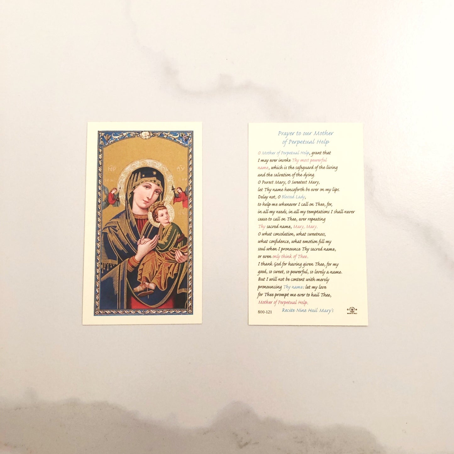 Holy Card: Prayer to Our Lady of Perpetual Help