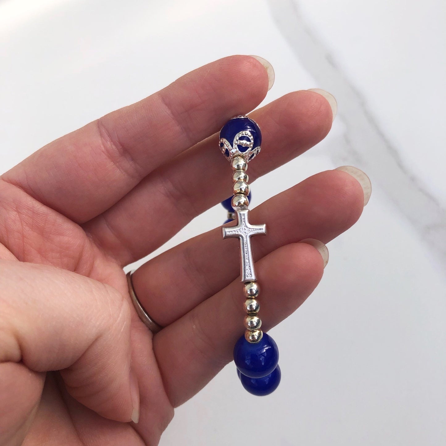 Bracelet - Rosary Blue 8mm