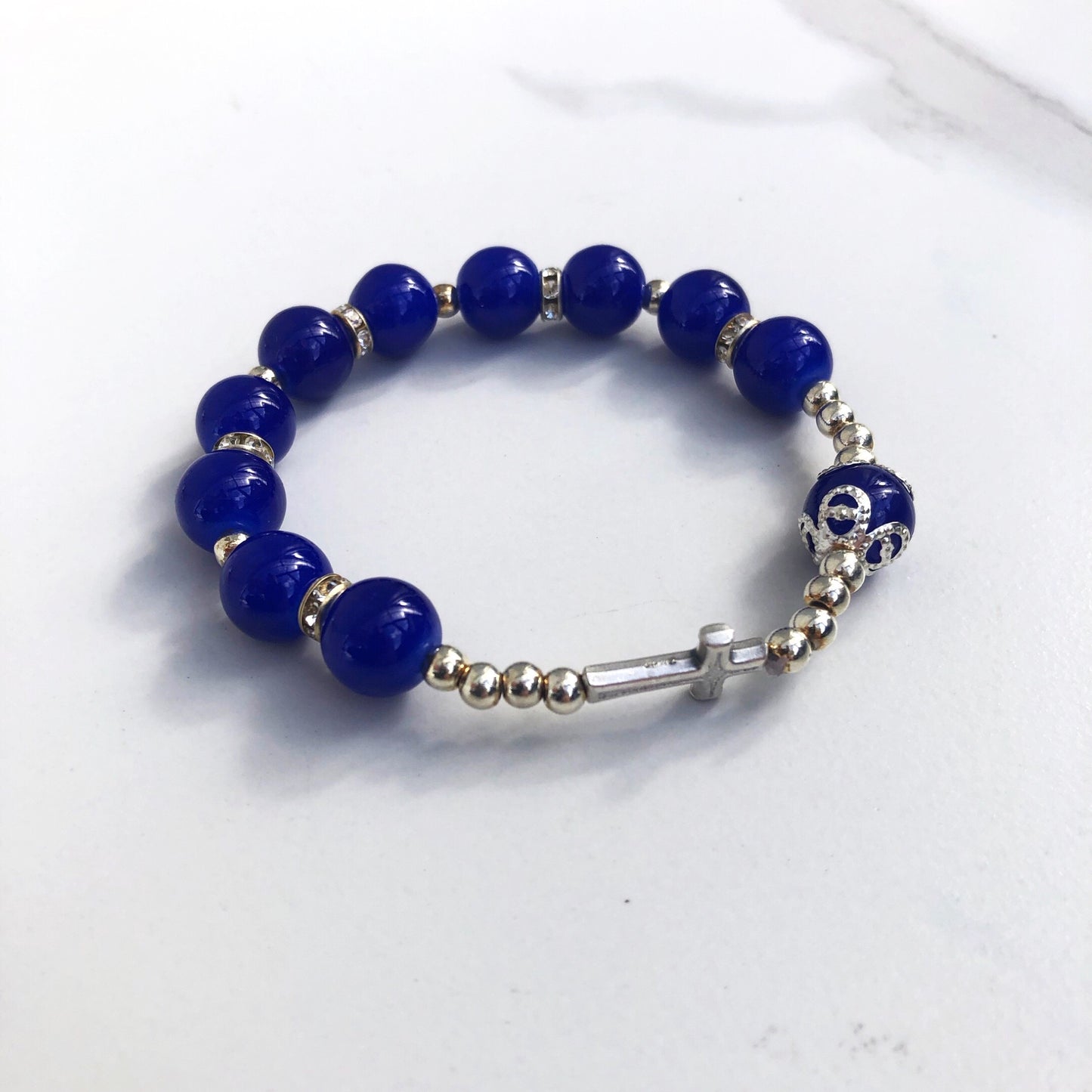 Bracelet - Rosary Blue 8mm