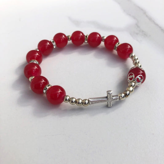 Bracelet - Rosary Red 8mm