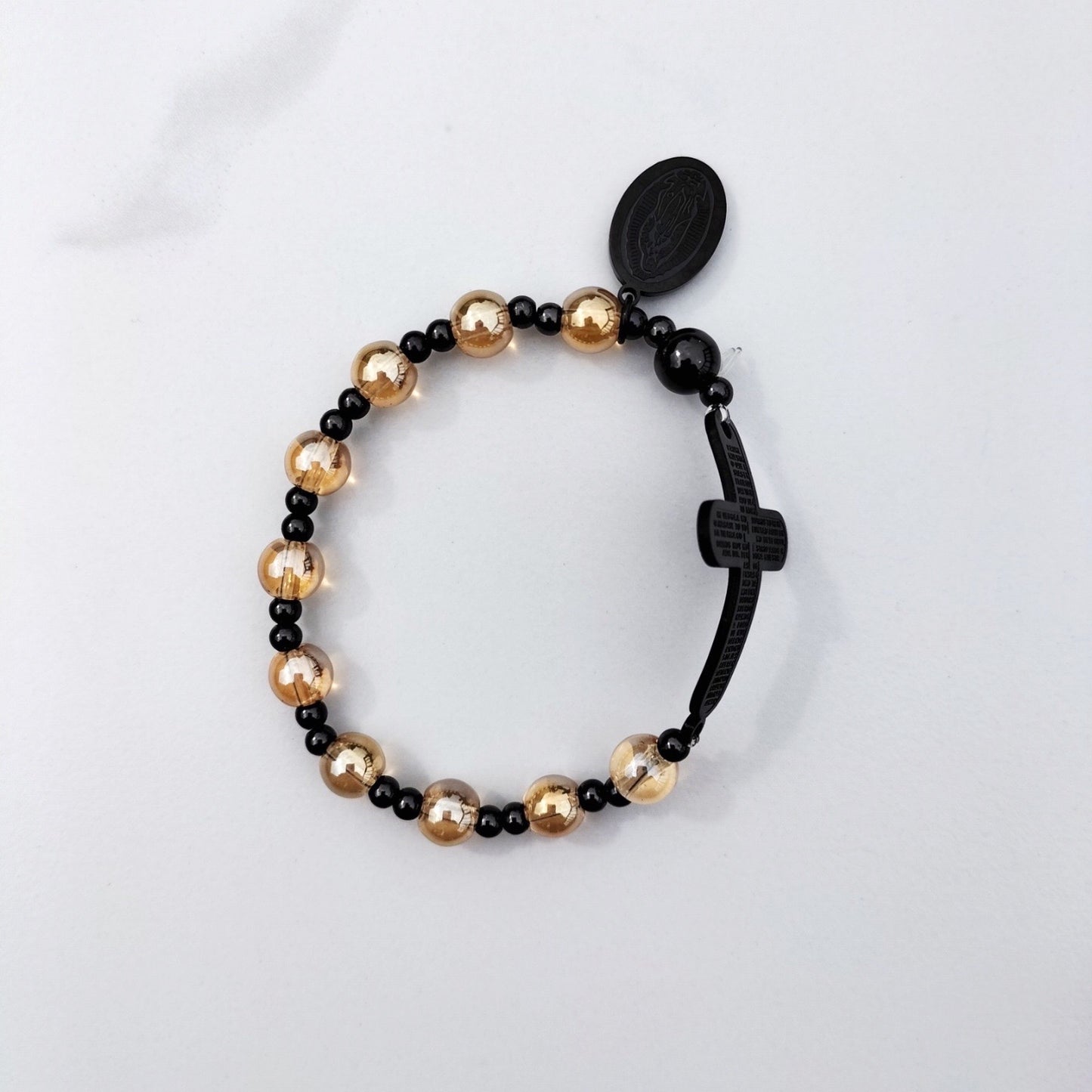 Bracelet: Stainless Steel and Gold Bead